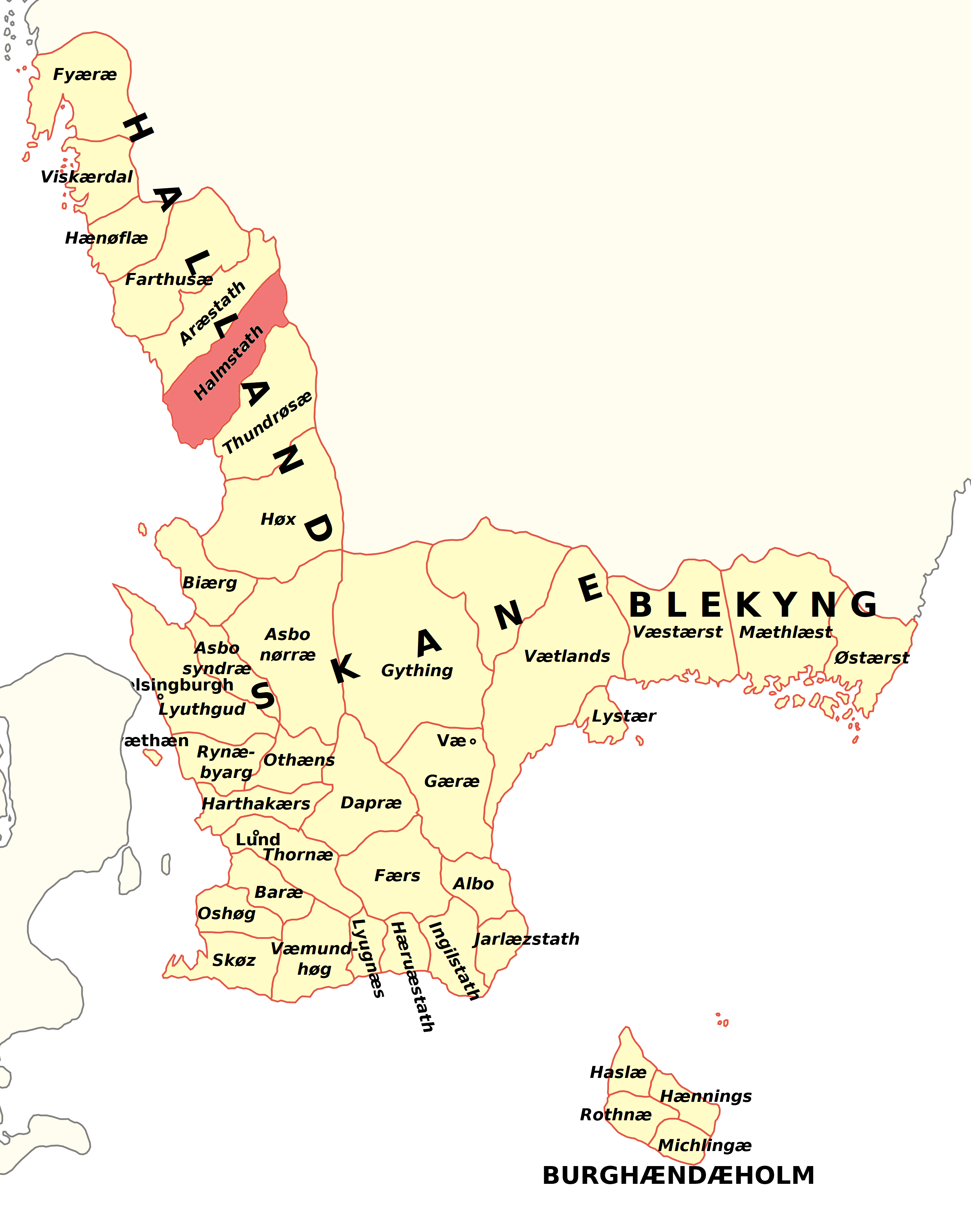 Halmstad härad (slottslän) på medeltiden