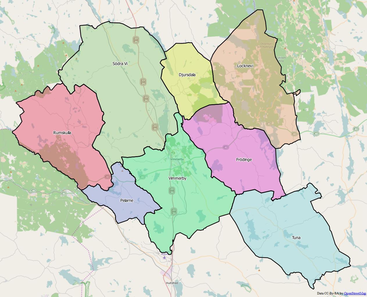 Distrikt i Vimmerby kommun