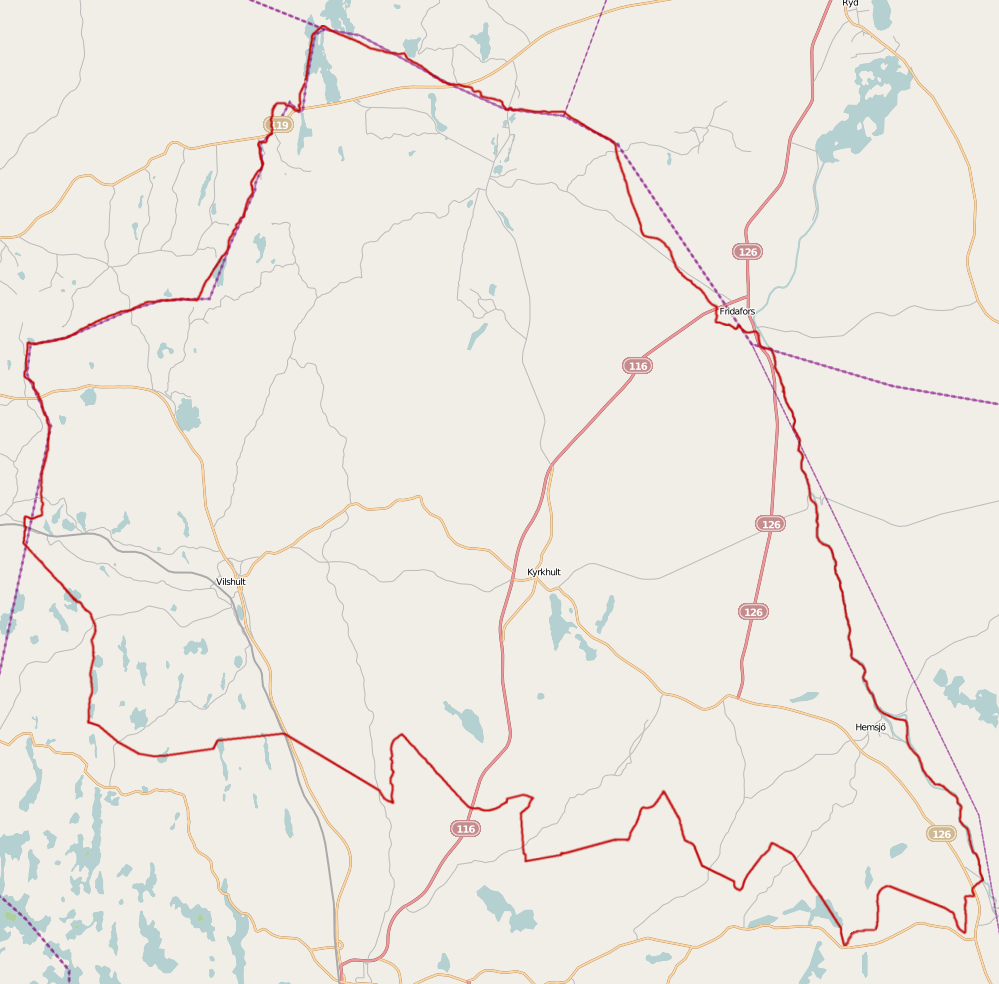 Kyrkhults landskommuns gränser 1869