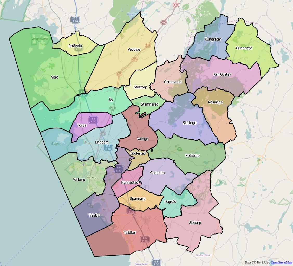 Distrikt i Varbergs kommun