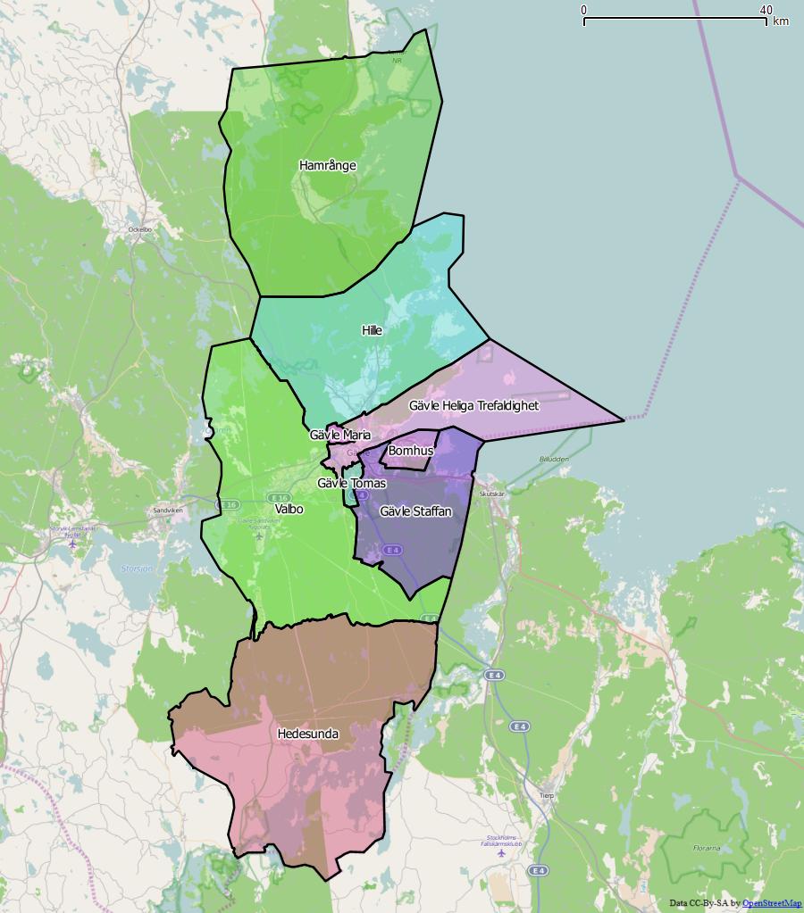 Distrikt i Gävle kommun