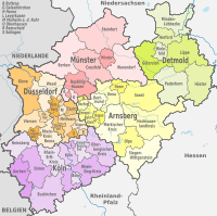 Regioner och distrikt i Nordrhein-Westfalen