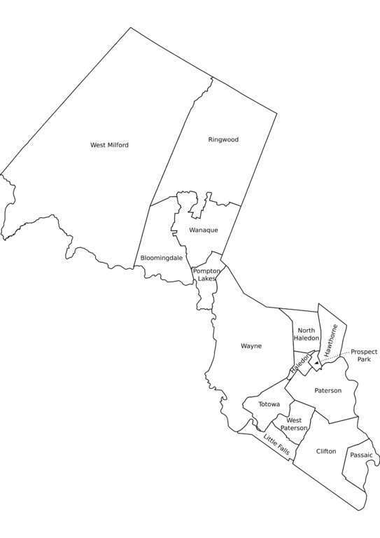 Kommuner (municipalities) i Passiac county