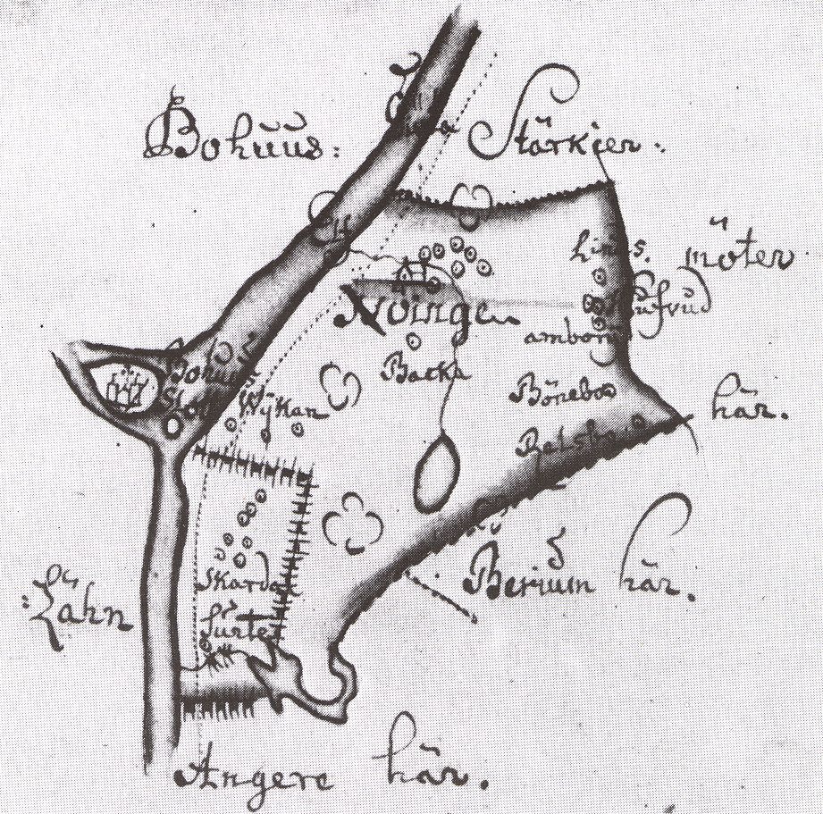 Nödinge socken med Skårdals skate 1715