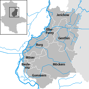 Städer och kommuner i Landkreis Jerichower Land