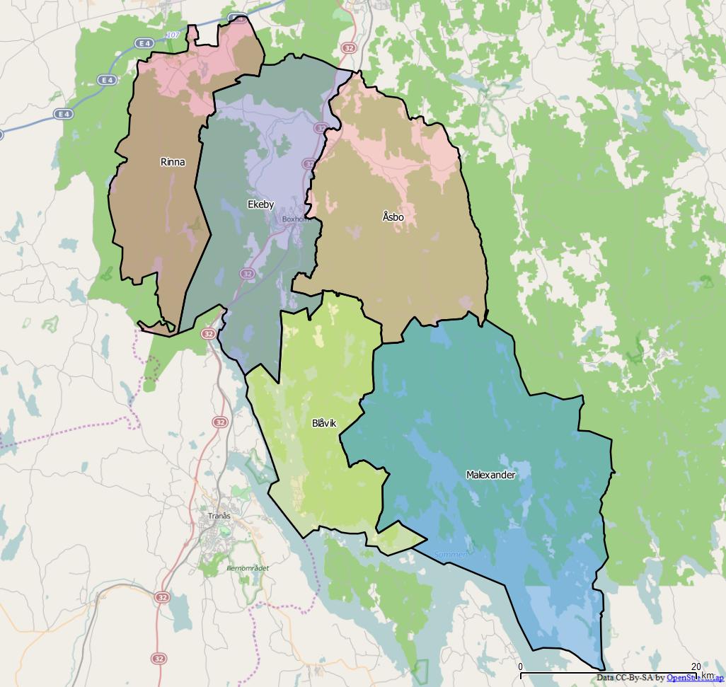 Distrikt i Boxholms kommun