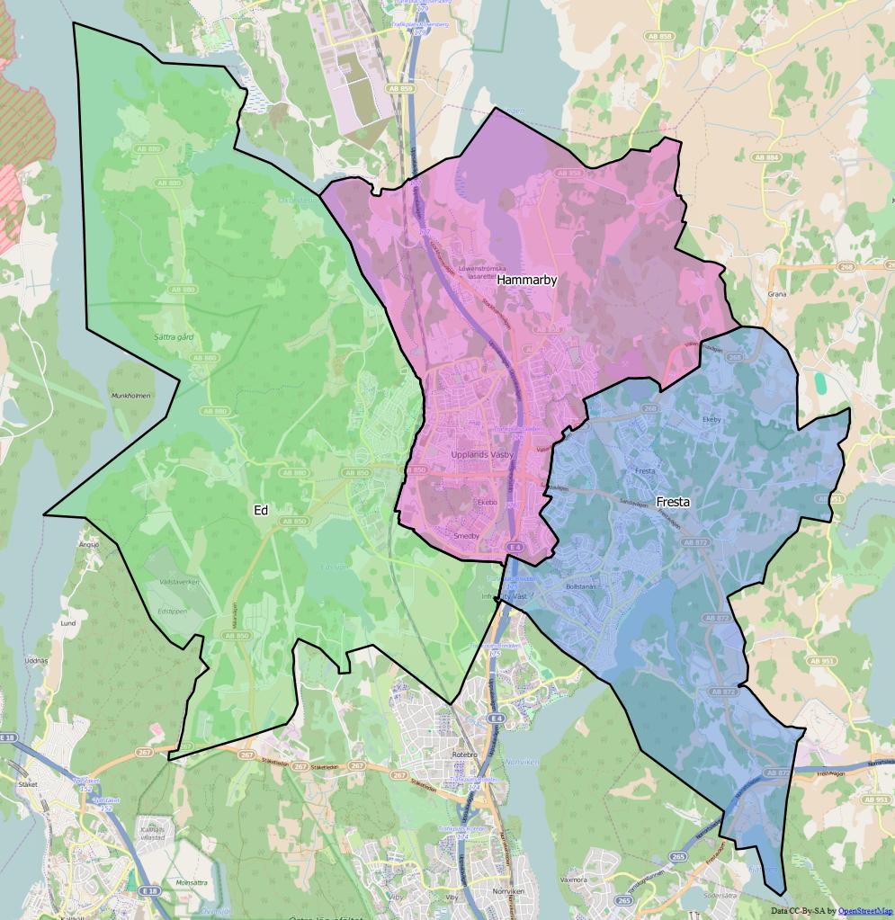 Distrikt i Upplands Väsby kommun