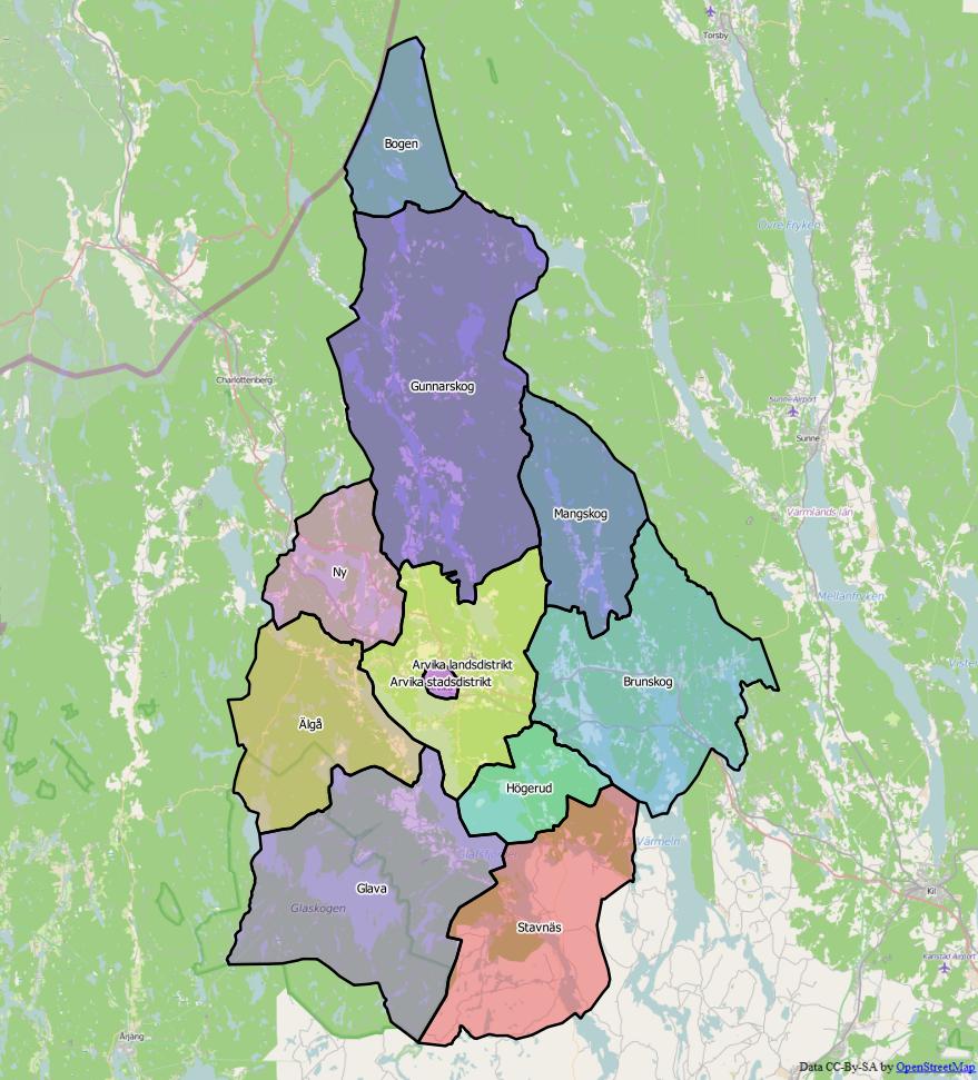 Distrikt i Arvika kommun