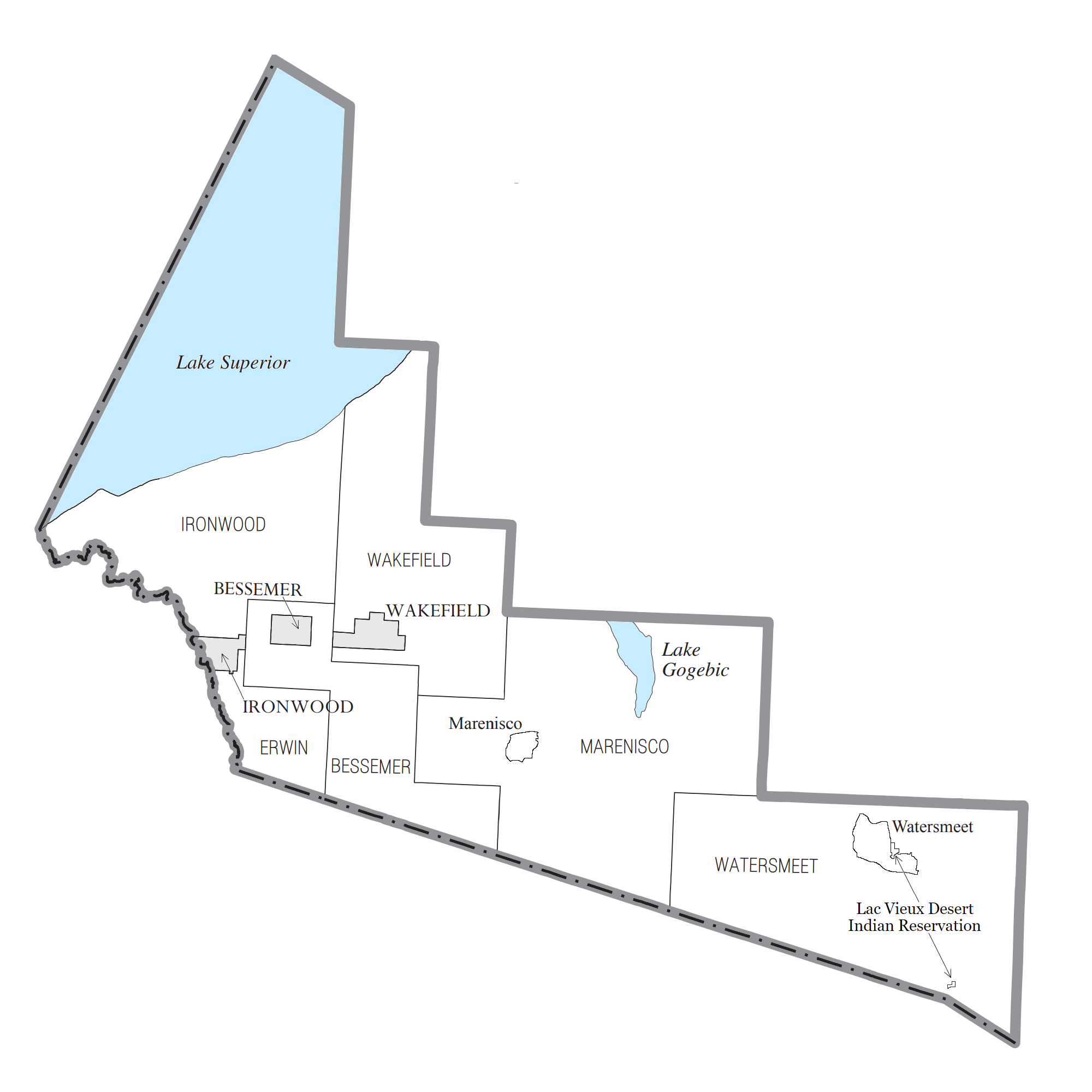  local municipal boundaries within Gogebic County