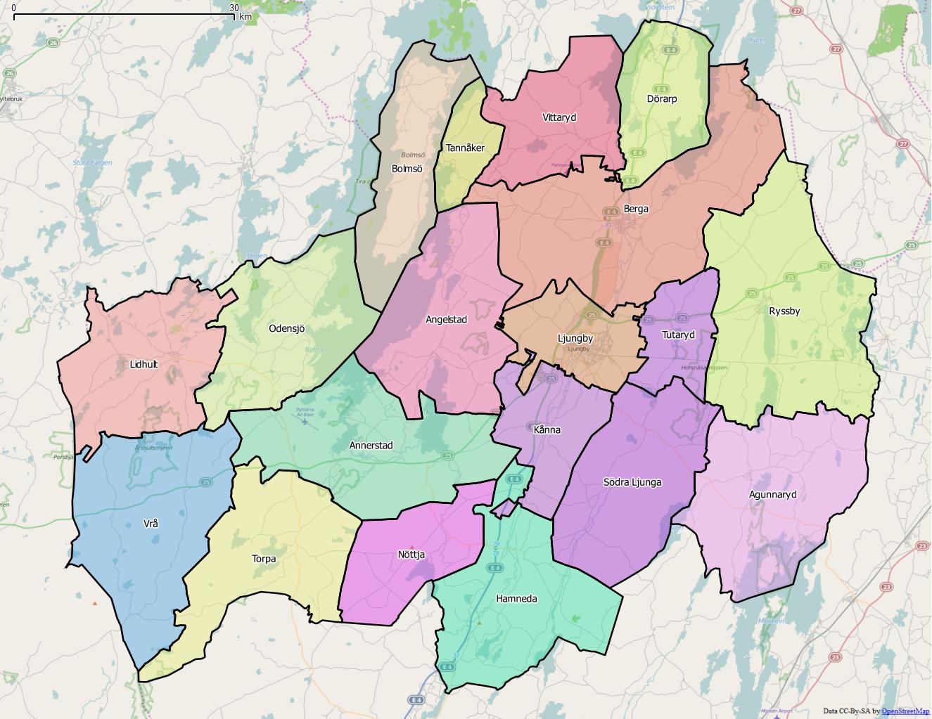 Distrikt i Ljungby kommun