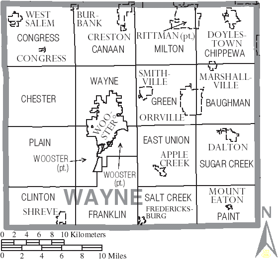 Townships i Wayne county|Townships in Wayne county
