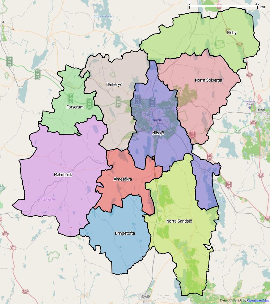 Distrikt i Nässjö kommun