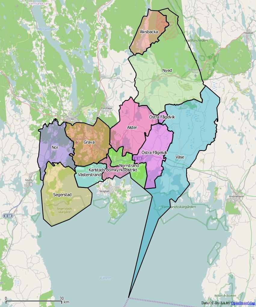 Distrikt i Karlstads kommun