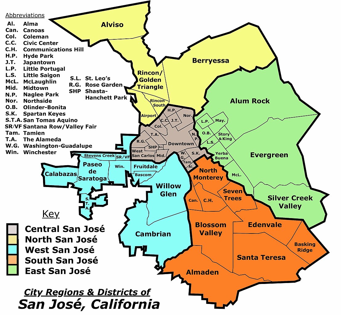 Stadsdelar i San Jose