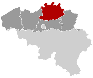 provinsen Antwerpen i Flandern i Belgien