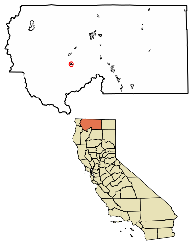 Etna city i Siskiyou county i Kalifornien