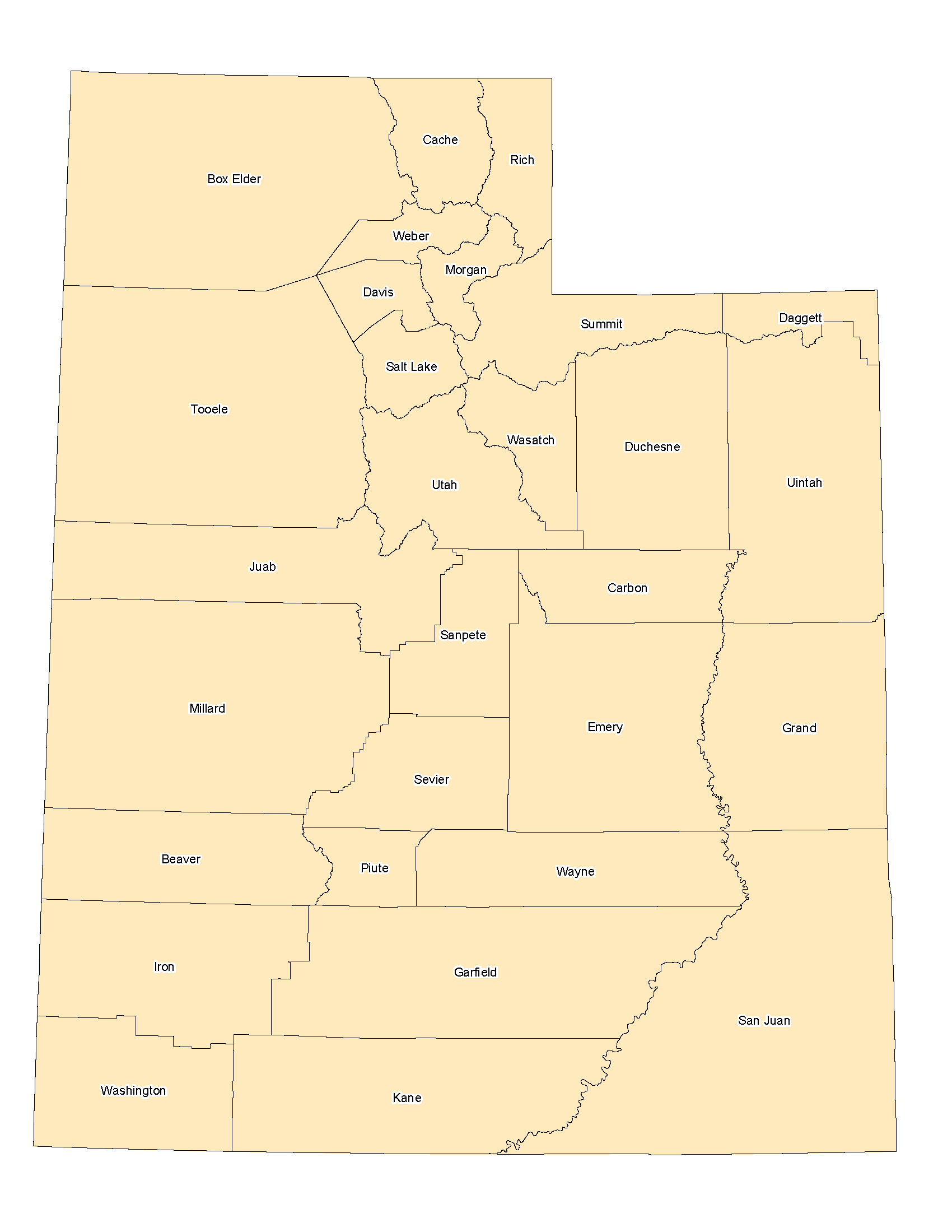 Counties in Utah