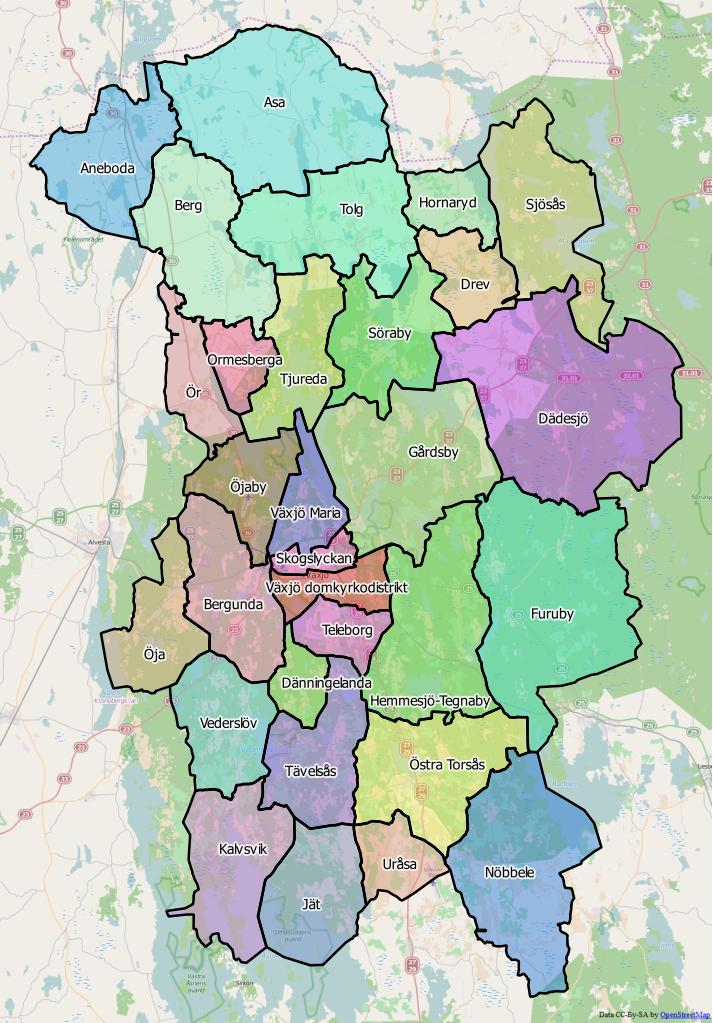 Distrikt i Växjö kommun