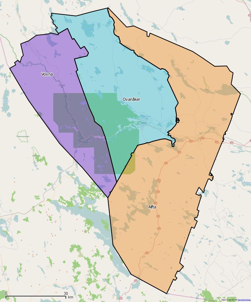 Distrikt i Ovanåkers kommun