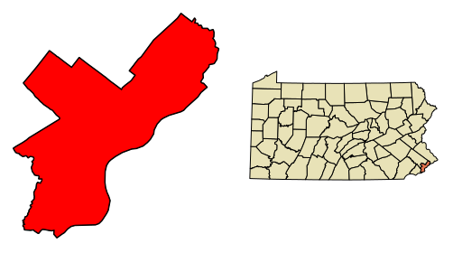 Philadelphia city i Piladelphia county i Pennsylvania