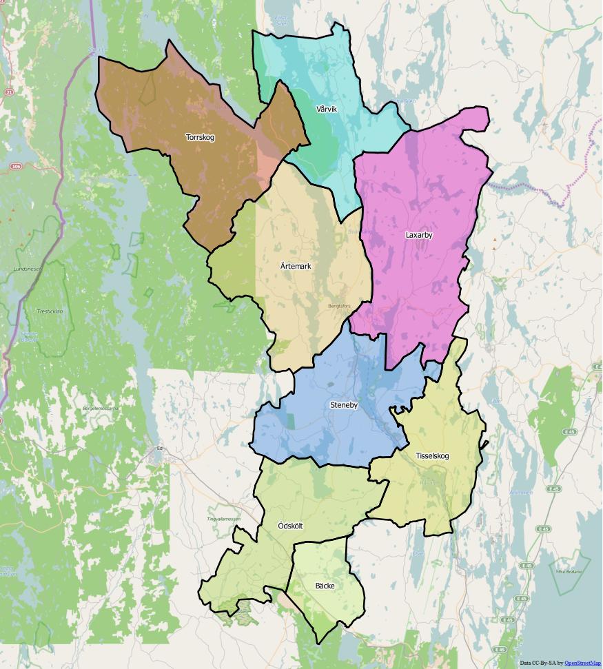 Distrikt i Bengtsfors kommun