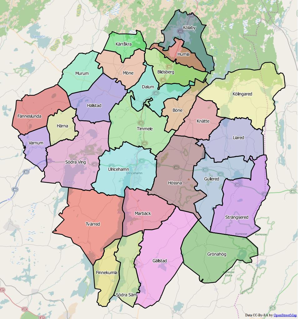 Distrikt i Ulricehamns kommun