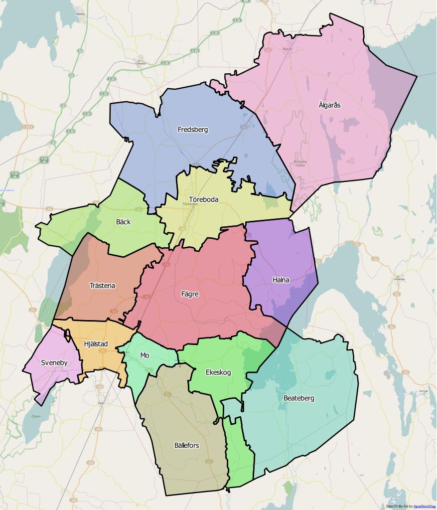 Distrikt i Töreboda kommun