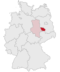 landkreis Wittenberg (mörkröd) i Sachsen-Anhalt (röd) i Tyskland