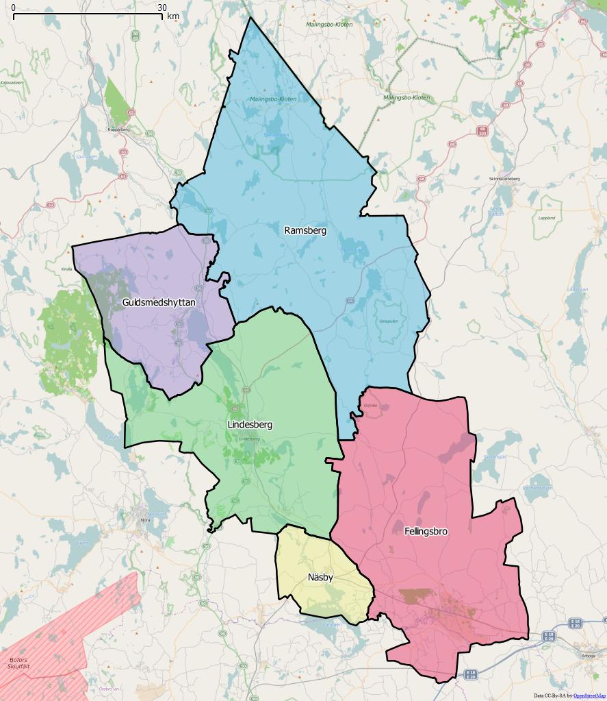 Distrikt i Lindesbergs kommun