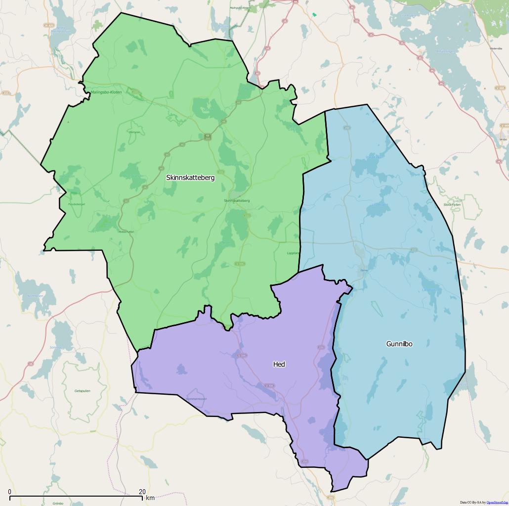 Distrikt i Skinnskattebergs kommun