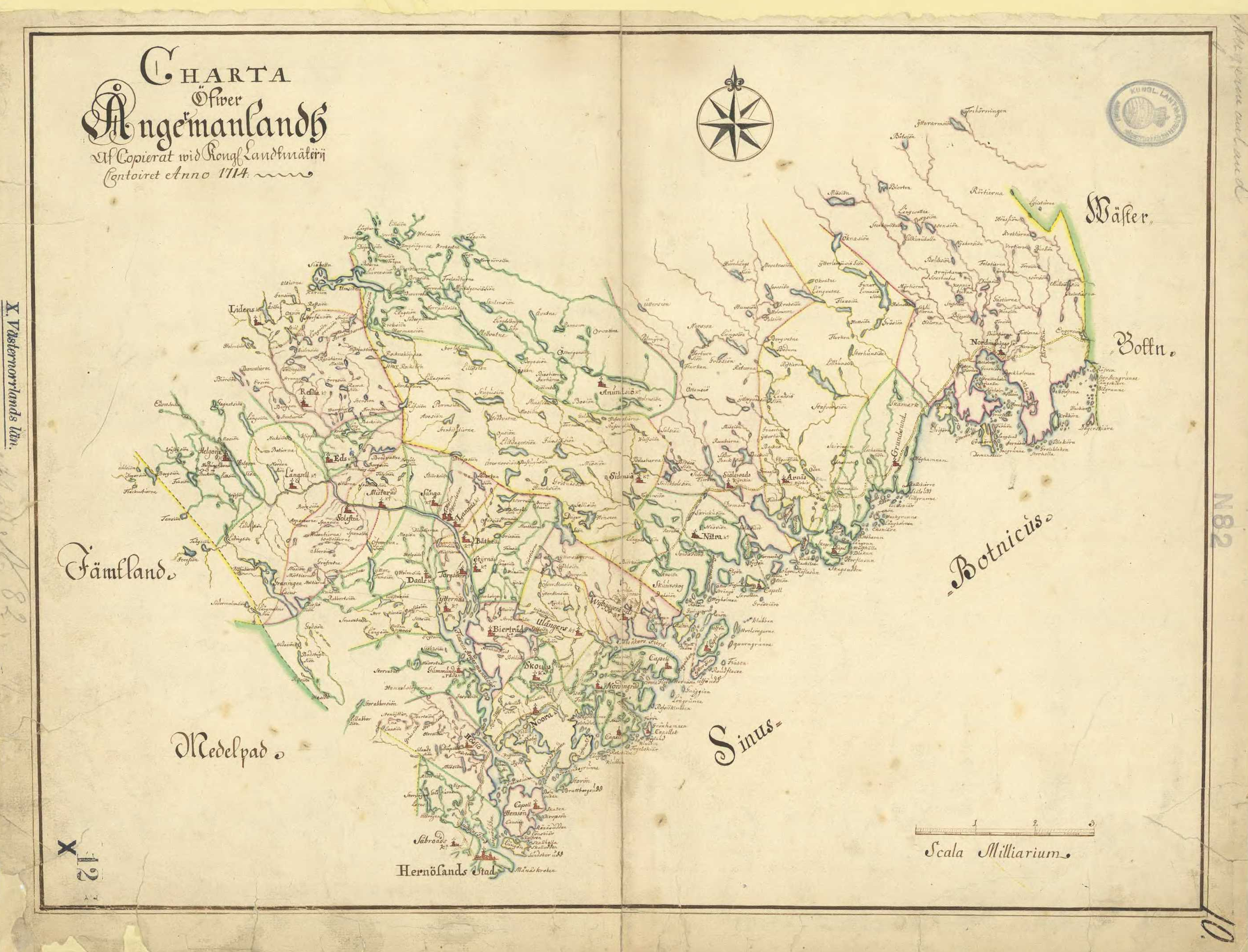 Ångermanlands landskapskarta 1714