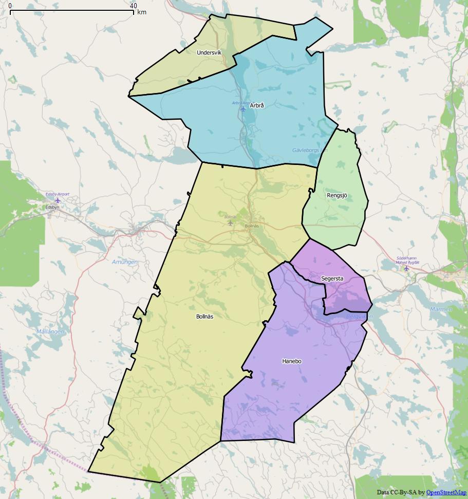 Distrikt i Bollnäs kommun
